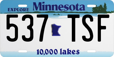 MN license plate 537TSF