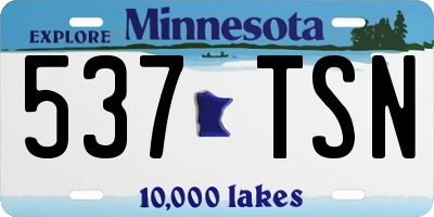 MN license plate 537TSN