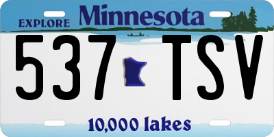 MN license plate 537TSV