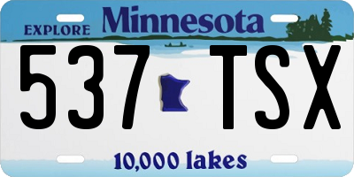MN license plate 537TSX