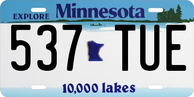 MN license plate 537TUE