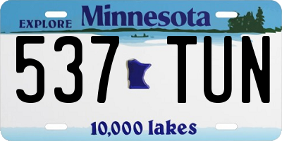 MN license plate 537TUN