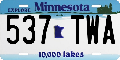 MN license plate 537TWA