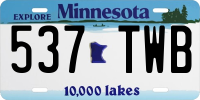 MN license plate 537TWB