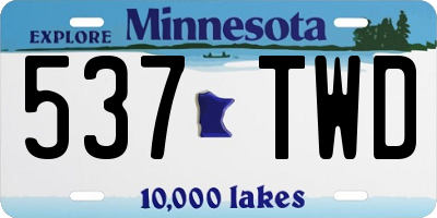 MN license plate 537TWD