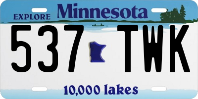 MN license plate 537TWK