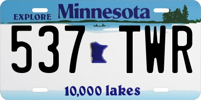 MN license plate 537TWR