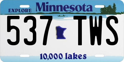 MN license plate 537TWS