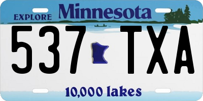MN license plate 537TXA