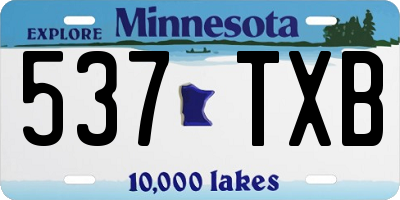 MN license plate 537TXB