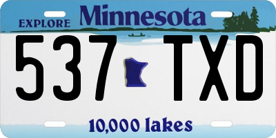 MN license plate 537TXD