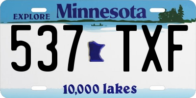 MN license plate 537TXF