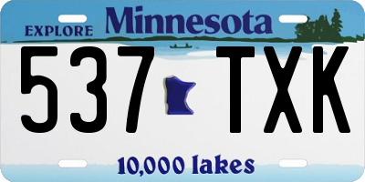 MN license plate 537TXK