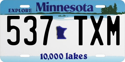 MN license plate 537TXM