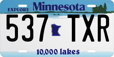 MN license plate 537TXR