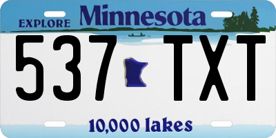 MN license plate 537TXT
