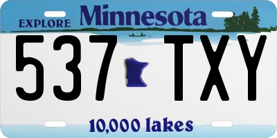 MN license plate 537TXY