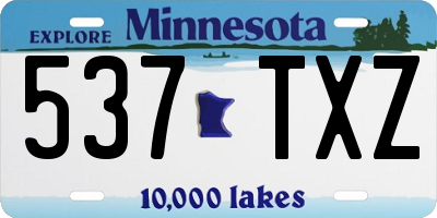 MN license plate 537TXZ