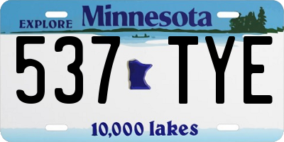 MN license plate 537TYE