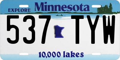 MN license plate 537TYW