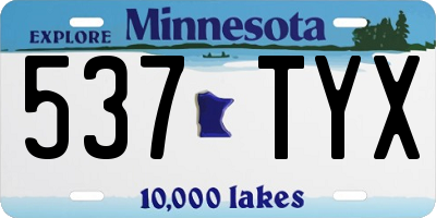 MN license plate 537TYX