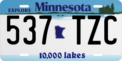 MN license plate 537TZC