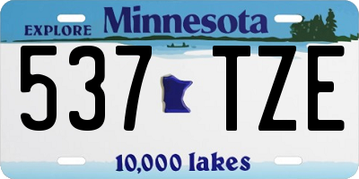 MN license plate 537TZE