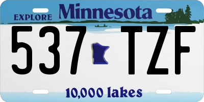 MN license plate 537TZF
