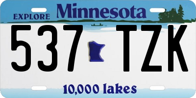 MN license plate 537TZK