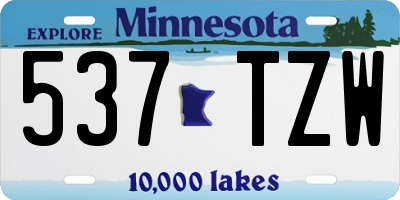 MN license plate 537TZW