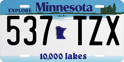 MN license plate 537TZX