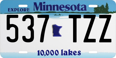 MN license plate 537TZZ