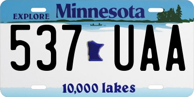 MN license plate 537UAA