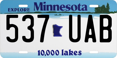 MN license plate 537UAB