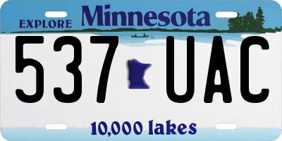 MN license plate 537UAC
