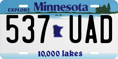 MN license plate 537UAD