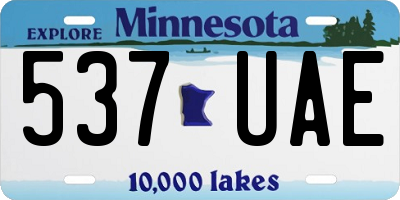 MN license plate 537UAE