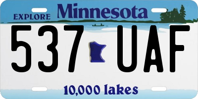 MN license plate 537UAF
