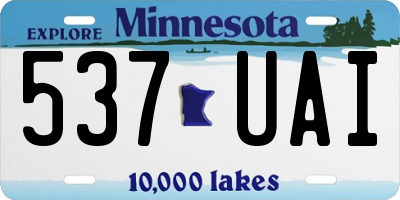 MN license plate 537UAI