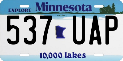 MN license plate 537UAP