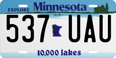 MN license plate 537UAU
