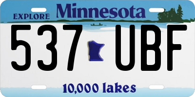 MN license plate 537UBF