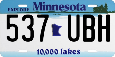 MN license plate 537UBH