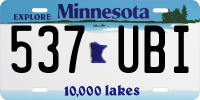 MN license plate 537UBI