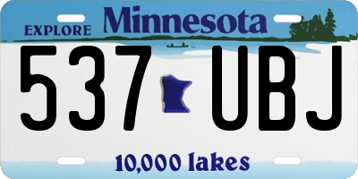 MN license plate 537UBJ