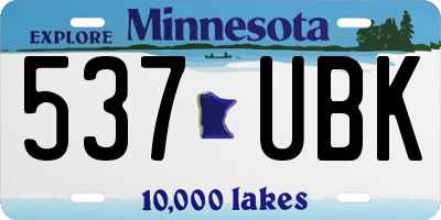 MN license plate 537UBK