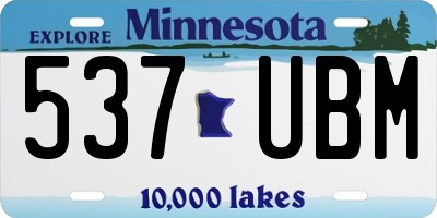 MN license plate 537UBM