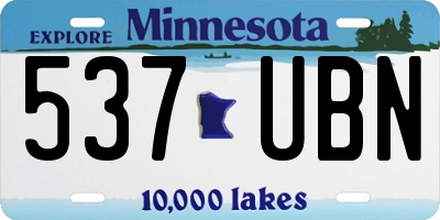 MN license plate 537UBN