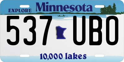 MN license plate 537UBO