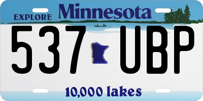 MN license plate 537UBP